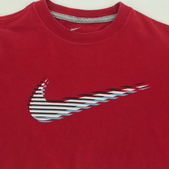 red nike swoosh shirt